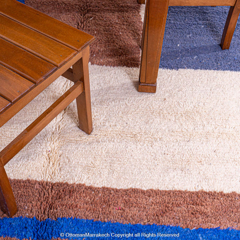 Abstract Striped and Block Rug with Desert Hues