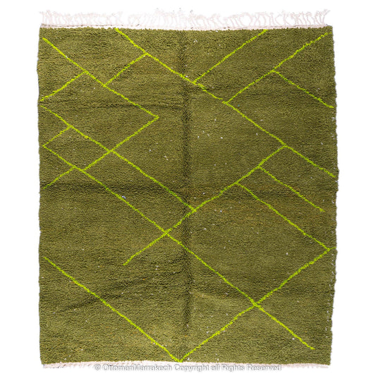 Moroccan Vintage Bronze Olive Rug: Antique Charm with Modern Sensibility