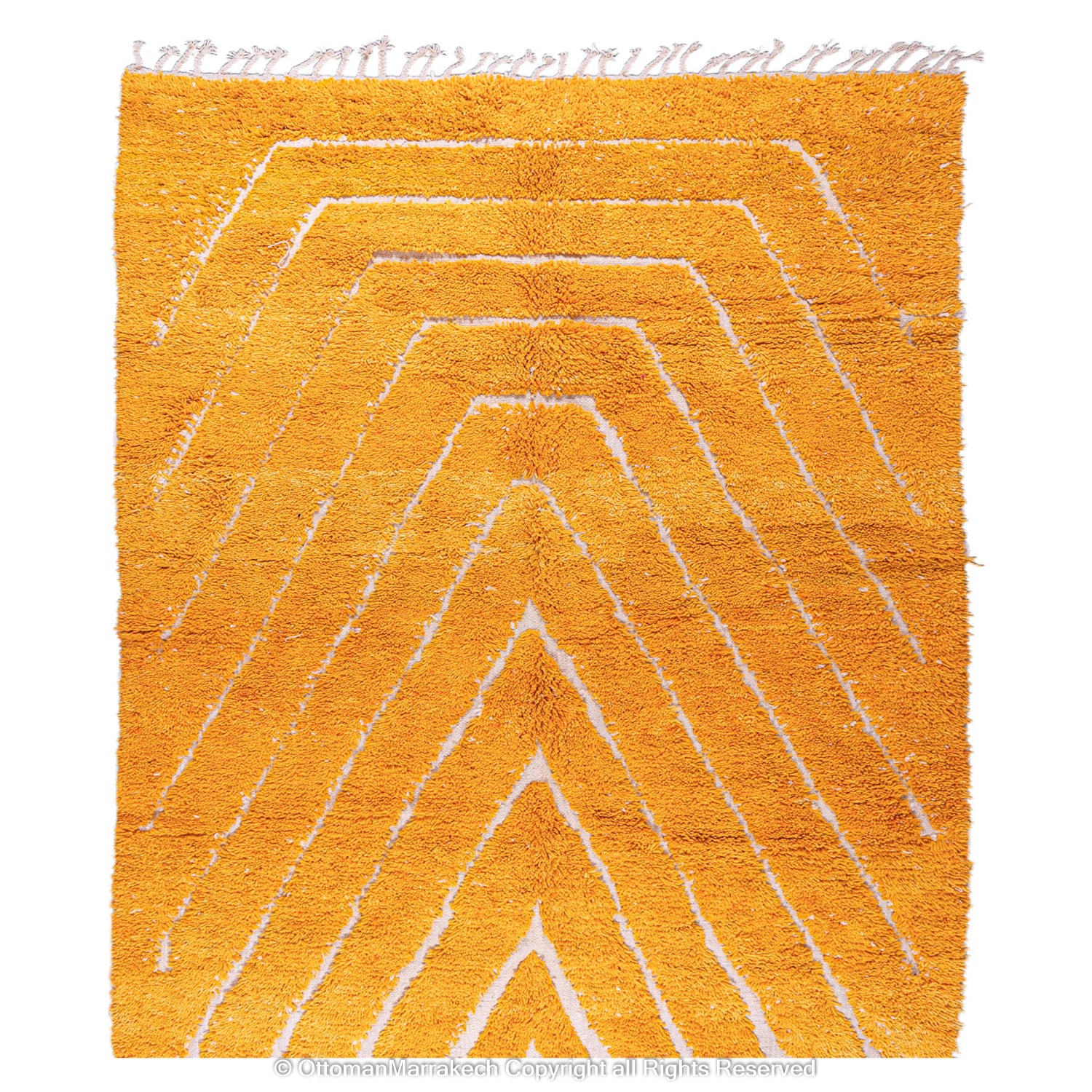 Modern Moroccan Orange Sunset Wool Rug: Soft Texture and Sophisticated ...