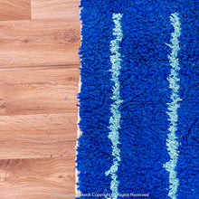 Load image into Gallery viewer, Berber Blue Cobalt Rug: Handwoven for Modern Homes