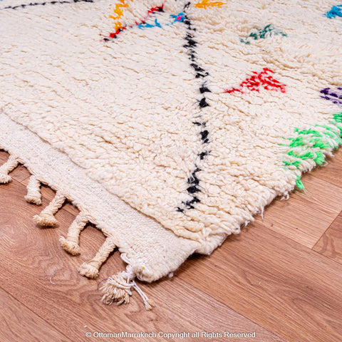 Moroccan Berber Rug with Colorful Diamond Accents