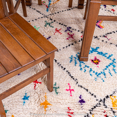 Moroccan Berber Rug with Colorful Diamond Accents