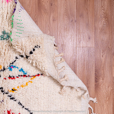 Moroccan Berber Rug with Colorful Diamond Accents