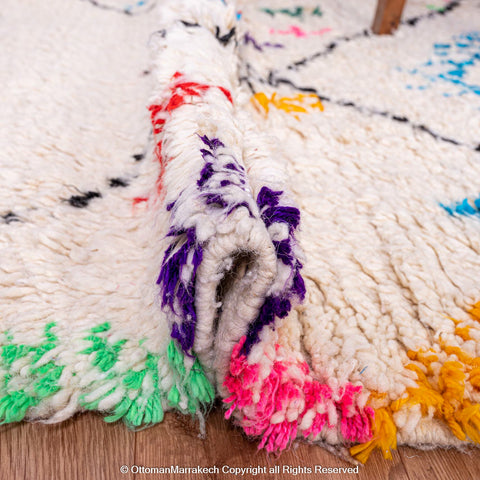 Moroccan Berber Rug with Colorful Diamond Accents