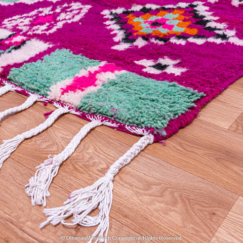 Vibrant Magenta Berber Moroccan Wool Rug