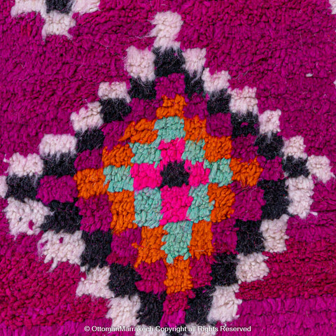 Vibrant Magenta Berber Moroccan Wool Rug