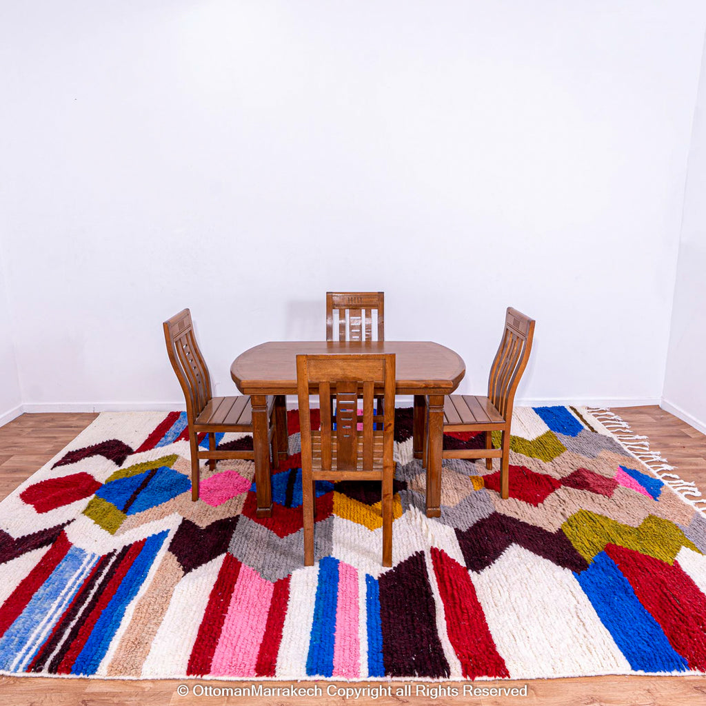 Moroccan Overdyed Rug: Antique Look with Vibrant Colors