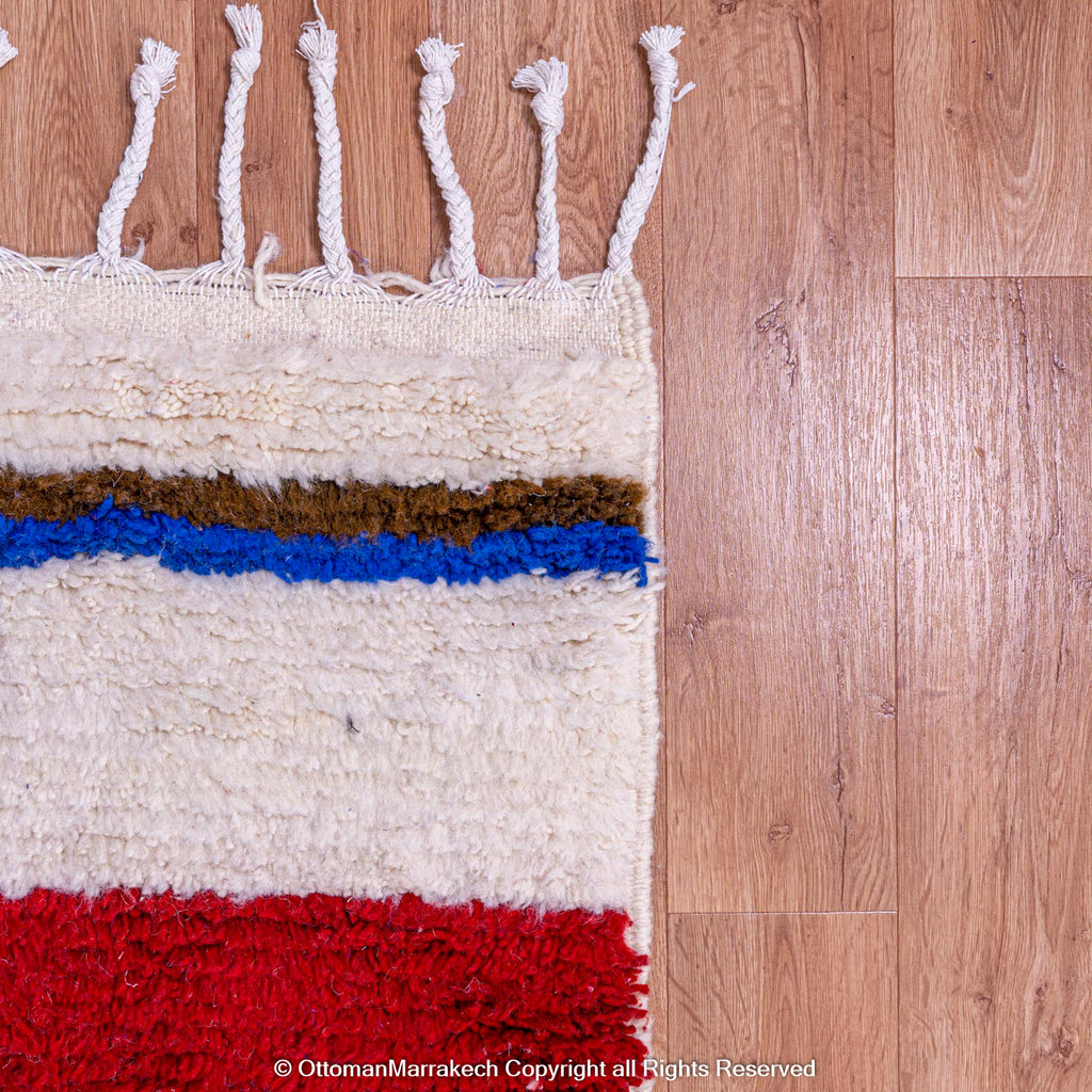 Moroccan Overdyed Rug: Antique Look with Vibrant Colors