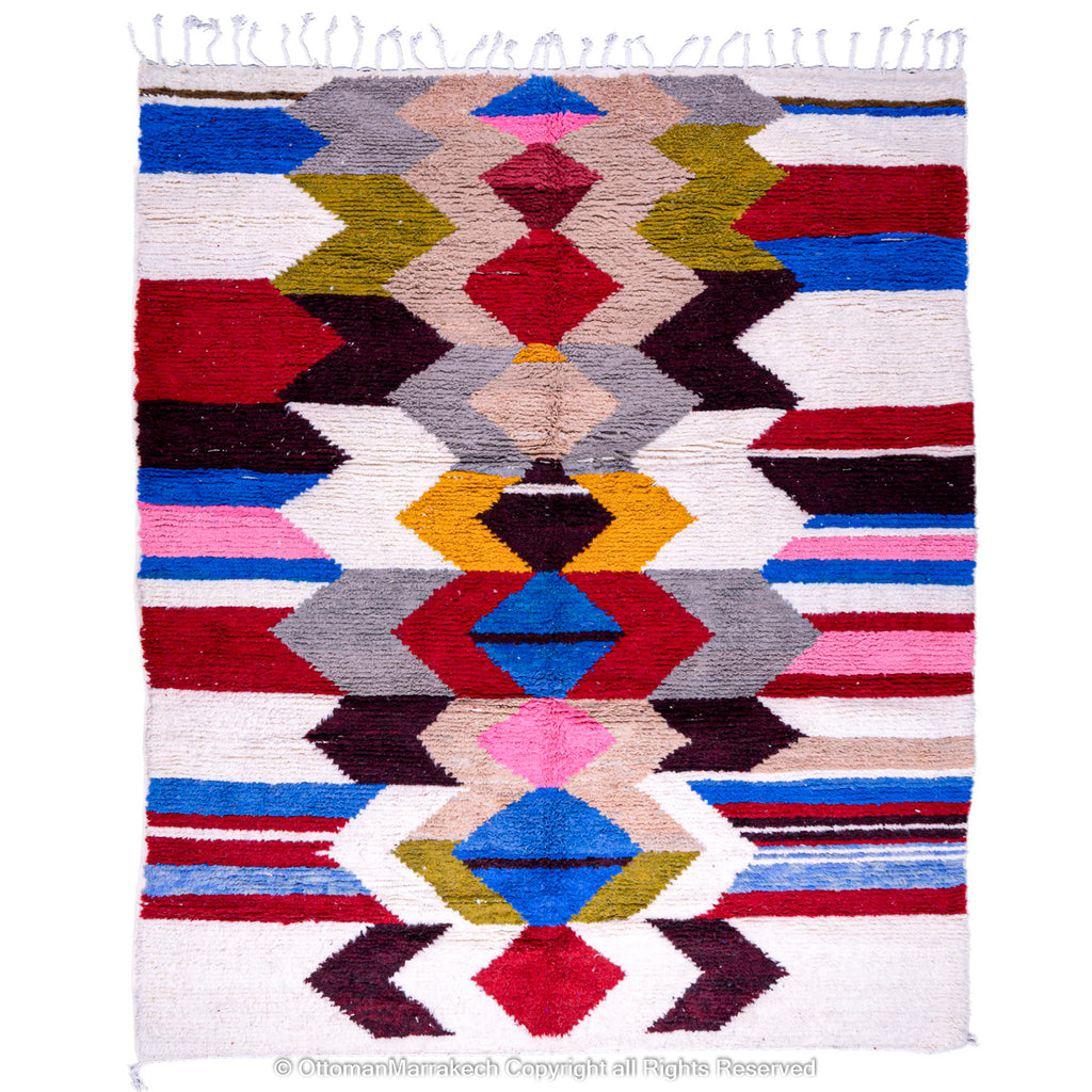 Moroccan Overdyed Rug: Antique Look with Vibrant Colors