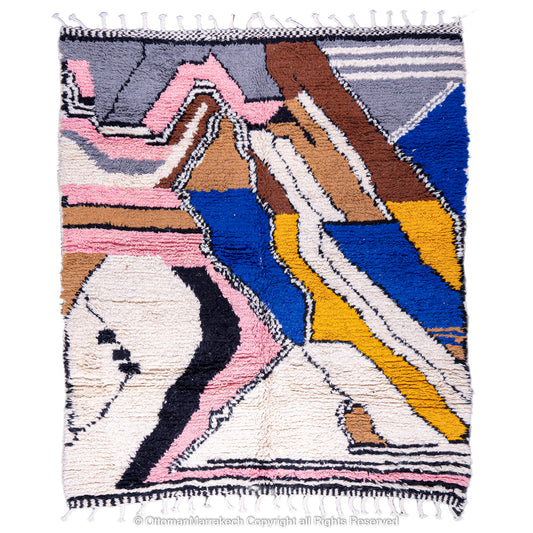 Abstract Mountain Atlas Moroccan Rug in Vibrant Colors