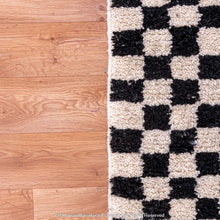 Load image into Gallery viewer, Moroccan Black and White Rug: Timeless Contrast and Sophistication