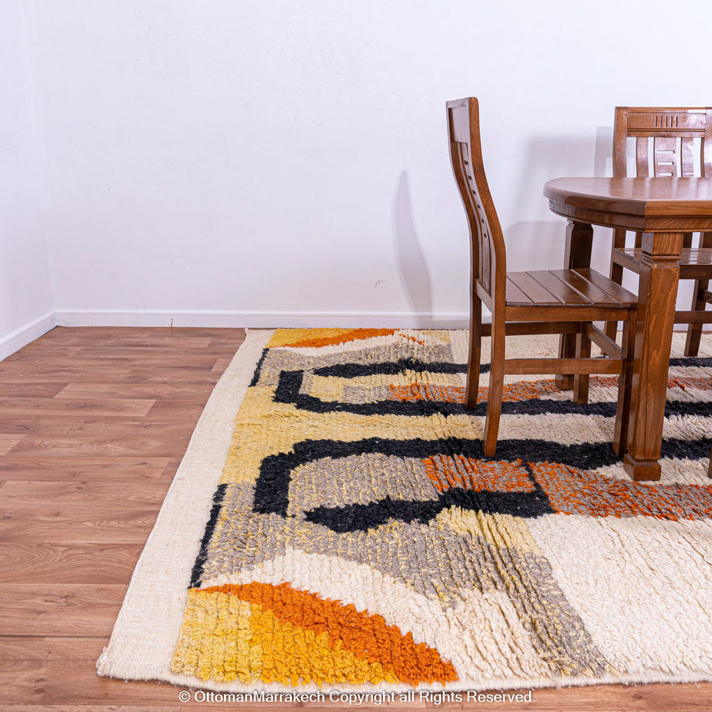 Moroccan Geometric Rug: Sleek Lines for Contemporary Homes