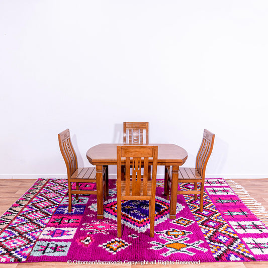 Purple Moroccan Berber Rug with Vibrant Geometric Patterns