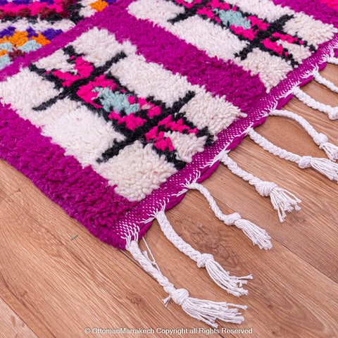 Purple Moroccan Berber Rug with Vibrant Geometric Patterns