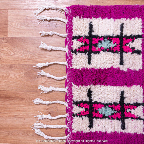 Purple Moroccan Berber Rug with Vibrant Geometric Patterns