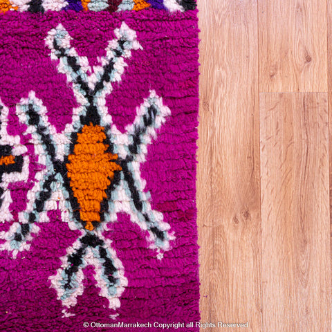 Purple Moroccan Berber Rug with Vibrant Geometric Patterns