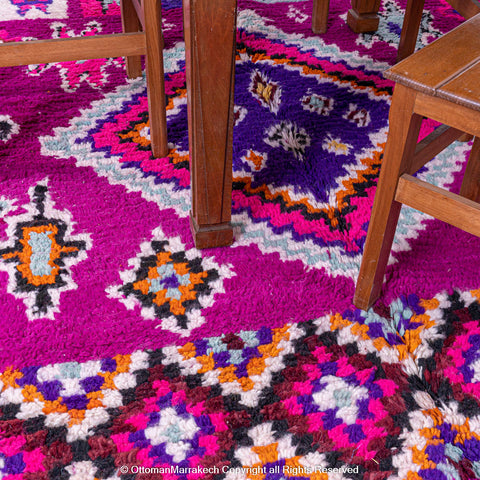 Purple Moroccan Berber Rug with Vibrant Geometric Patterns