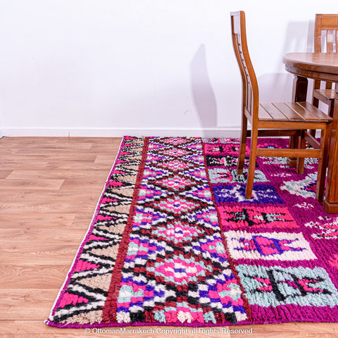 Purple Moroccan Berber Rug with Vibrant Geometric Patterns