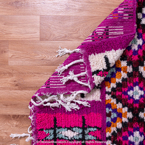 Purple Moroccan Berber Rug with Vibrant Geometric Patterns