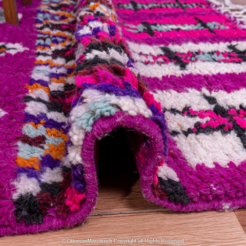 Purple Moroccan Berber Rug with Vibrant Geometric Patterns