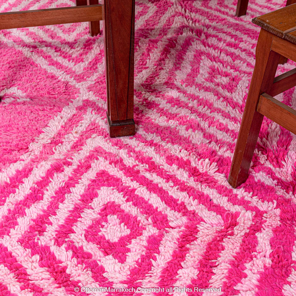 Moroccan French Rose Rug: Tie-Dye Patterns