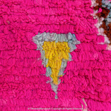 Load image into Gallery viewer, Pink Berber Moroccan Wool Rug with Bold Diamond and Chevron Patterns