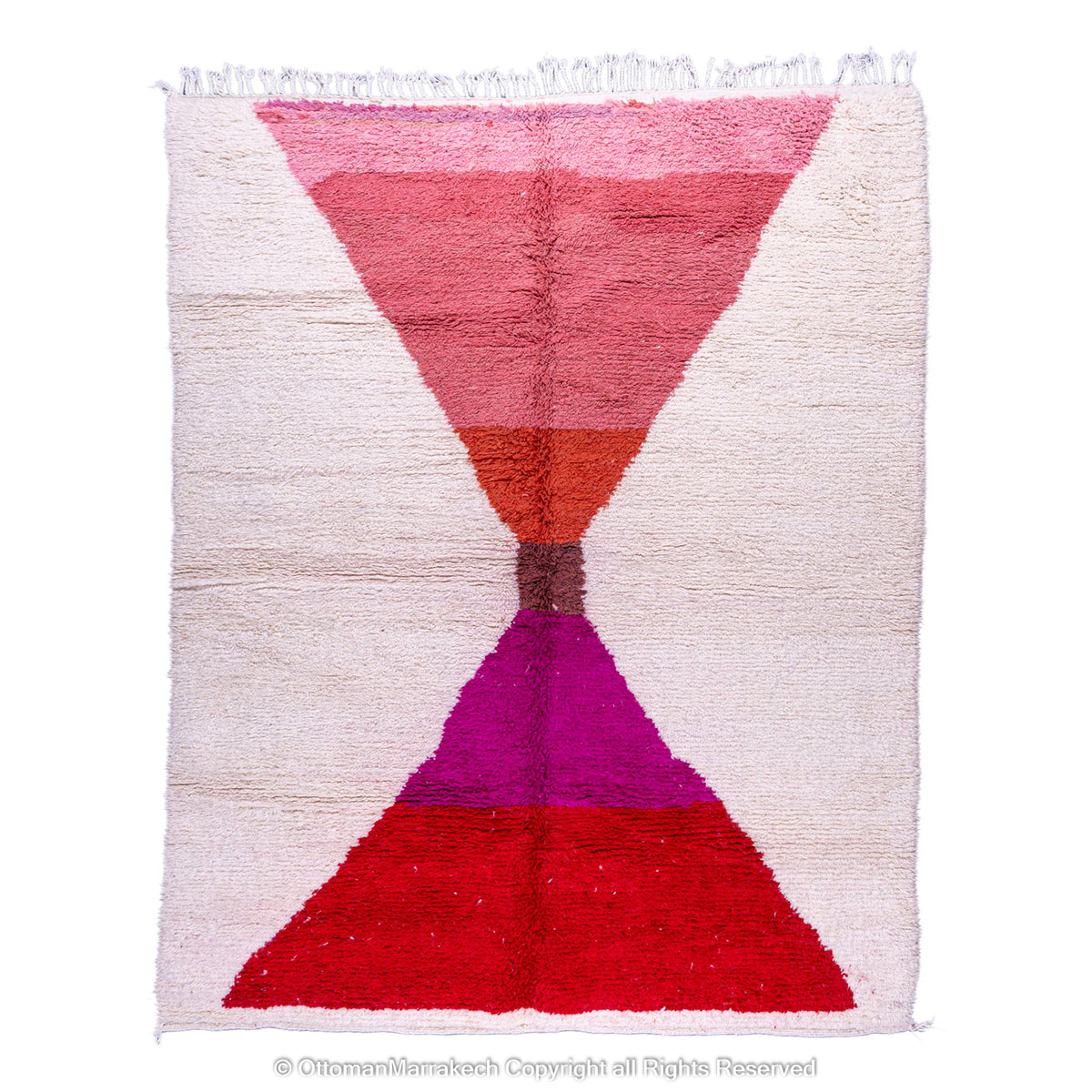 Vibrant Hourglass-Inspired Moroccan Wool Rug