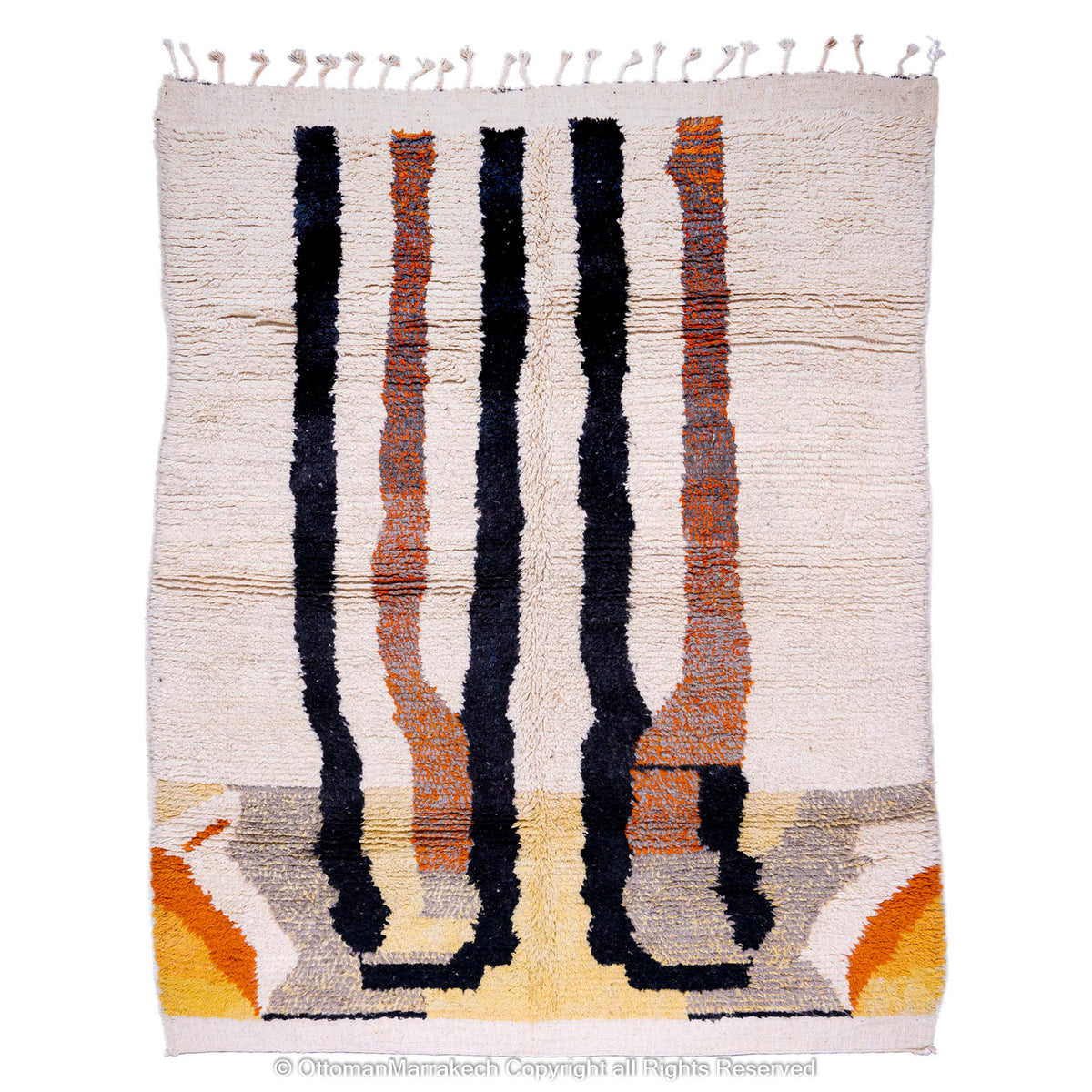 Desert Tree Moroccan Rug - Handwoven Wool Art Piece