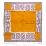 Moroccan Maverick Charm Rug – Orange Peel Squares with White Lined Accents