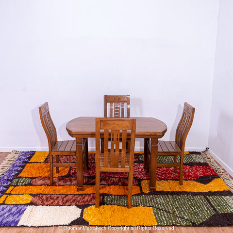 Bold Geometric Multi-Color Berber Rug