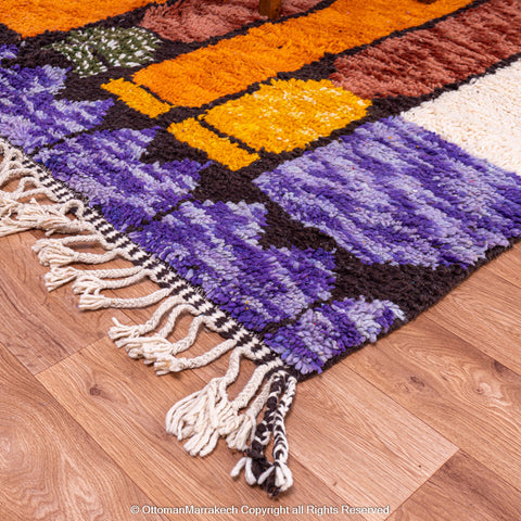 Bold Geometric Multi-Color Berber Rug