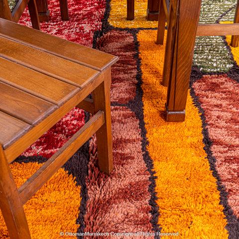 Bold Geometric Multi-Color Berber Rug