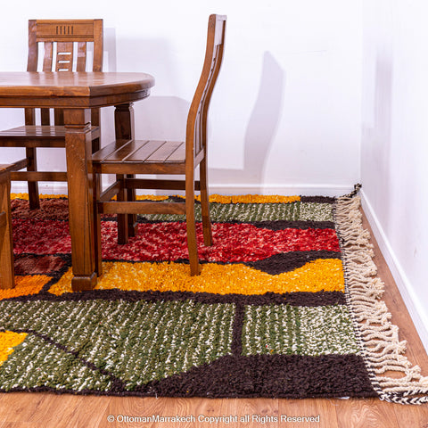 Bold Geometric Multi-Color Berber Rug