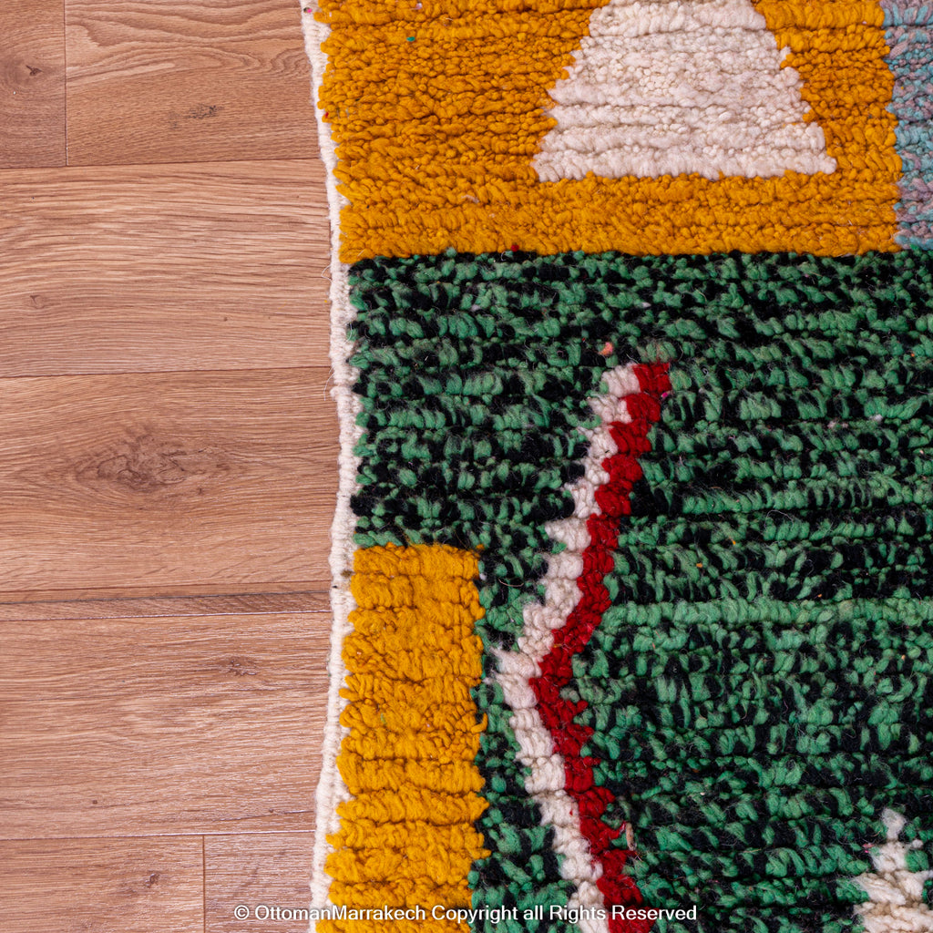 Moroccan Kilim Hillside Harmony Rug: Global Flair and Artisan Craftsmanship