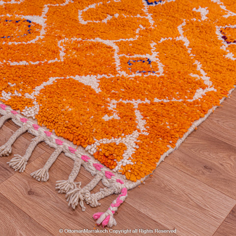 Pink and Orange Moroccan Rug – Unique Geometric and Diamond Pattern