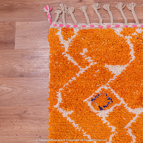 Pink and Orange Moroccan Rug – Unique Geometric and Diamond Pattern