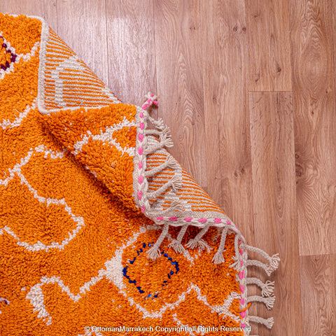 Pink and Orange Moroccan Rug – Unique Geometric and Diamond Pattern