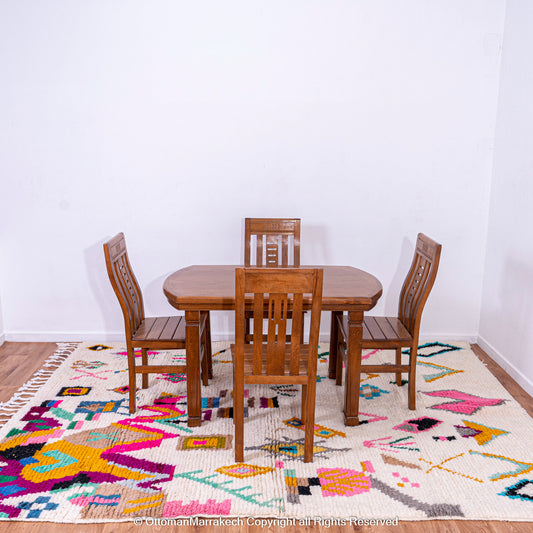 Colorful Moroccan Berber Rug with Playful Motifs