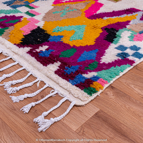 Colorful Moroccan Berber Rug with Playful Motifs