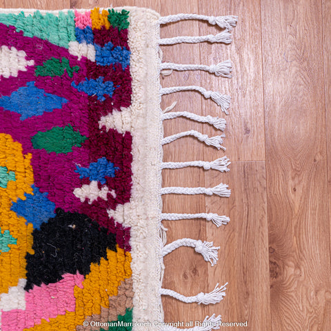 Colorful Moroccan Berber Rug with Playful Motifs