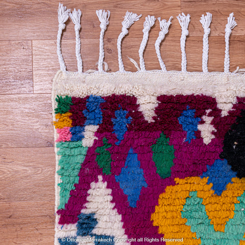 Colorful Moroccan Berber Rug with Playful Motifs