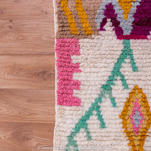 Colorful Moroccan Berber Rug with Playful Motifs