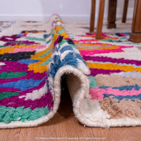 Colorful Moroccan Berber Rug with Playful Motifs