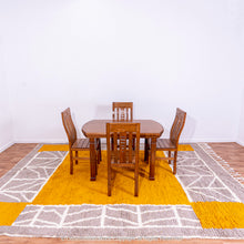 Load image into Gallery viewer, Moroccan Maverick Charm Rug – Orange Peel Squares with White Lined Accents