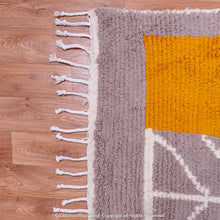 Load image into Gallery viewer, Moroccan Maverick Charm Rug – Orange Peel Squares with White Lined Accents