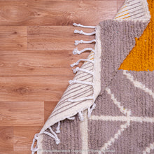 Load image into Gallery viewer, Moroccan Maverick Charm Rug – Orange Peel Squares with White Lined Accents