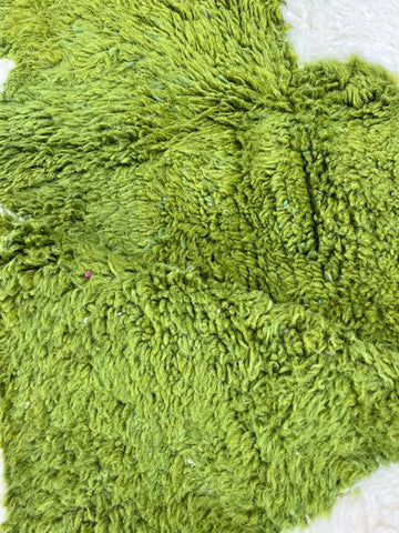 Olive Green Abstract Moroccan Wool Rug