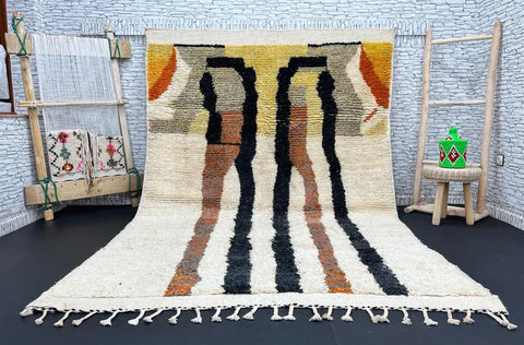 Desert Tree Moroccan Rug - Handwoven Wool Art Piece