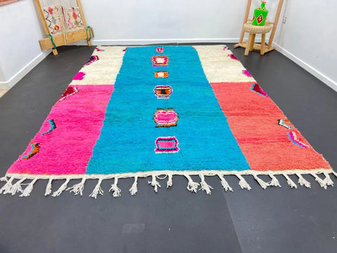 Atlas Harmony – Multicolored Moroccan Wool Rug with Geometric Patterns