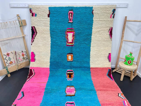 Atlas Harmony – Multicolored Moroccan Wool Rug with Geometric Patterns